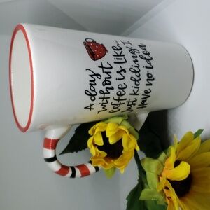 Brownlow coffee mug - "day without coffee", white red black BOGO8